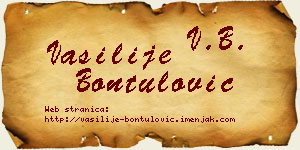 Vasilije Bontulović vizit kartica